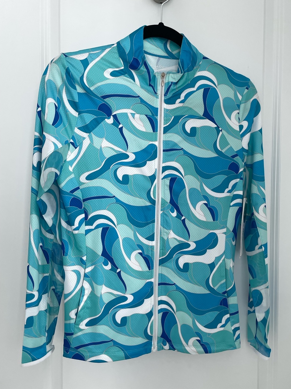NEW Gottex Athena Seafoam Golf Tennis Pickleball Full Zip Long Sleeve UPF NWT. 1
